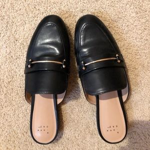 A New Day Black Loafer Mules